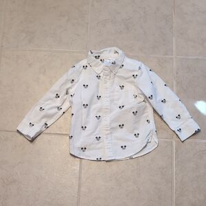 Gap Baby Disney Mickey Mouse Long Sleeve Poplin Shirt